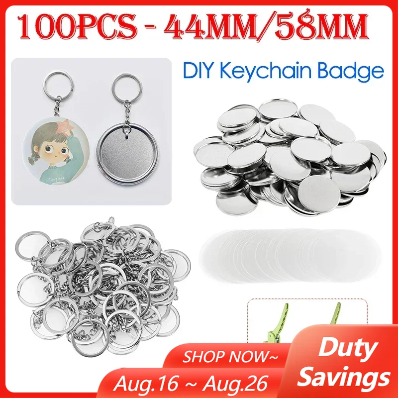 100PCS 44mm 58mm Keychains Bad - Button Badge Blank review and price