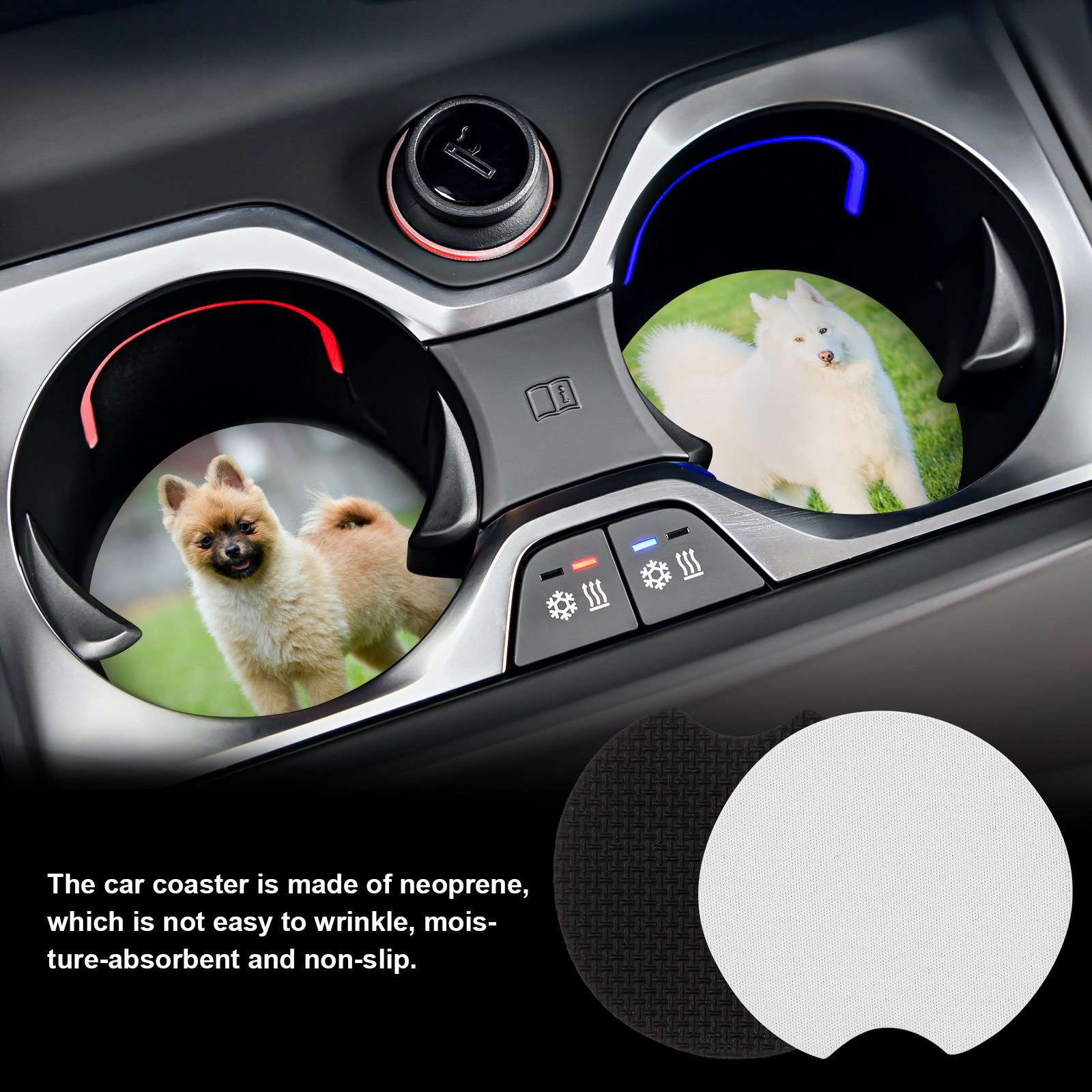 36Pcs Sublimation Car Cup Coas - Coaster Sublimation Blank review and price